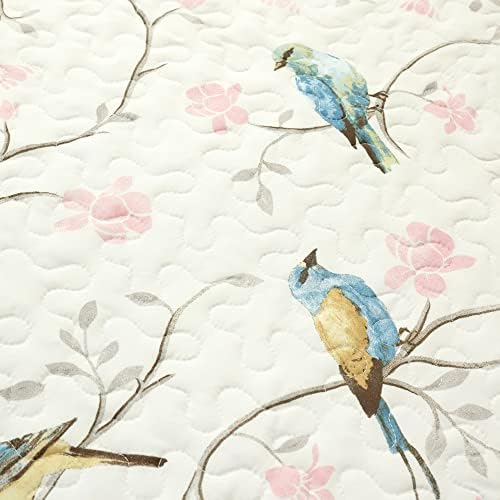 Lush Decor Botanical Bird and Flower Quilt Set King