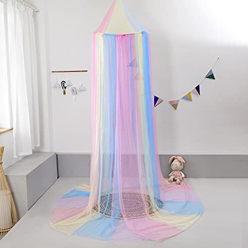 Rainbow Bed Canopy for Girls by Nattey