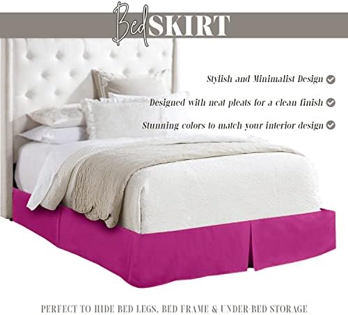 Elegant Comfort California King Bed Skirt - Fuchsia Pink