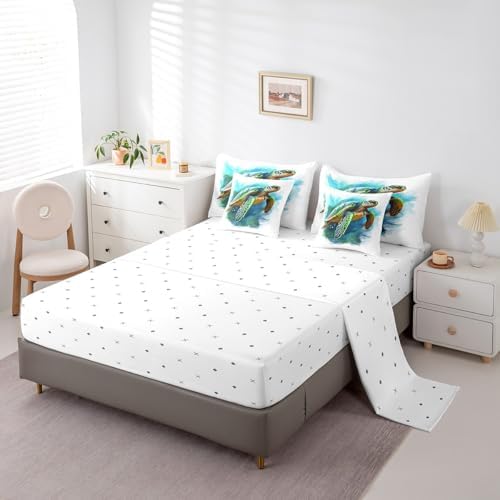 Erosebird Turqoise Sea Turtle Comforter Set Twin Size