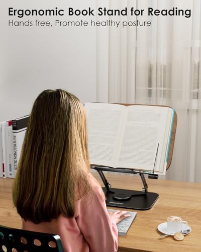 Aboutool Adjustable 360 Swivel Book Holder for Reading Music and Study