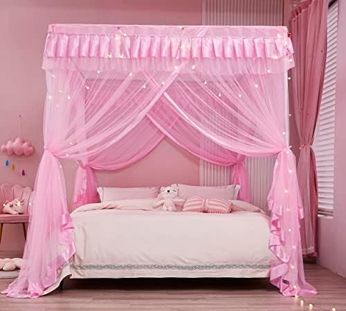 Mengersi Bed Canopy for Girls Soft protective and stylish for twins