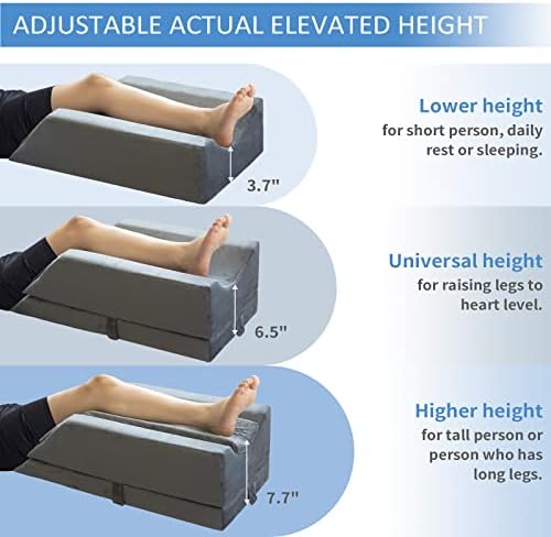 KingPavonini Adjustable Leg Elevation Pillows - Memory Foam for Recovery Pain Relief