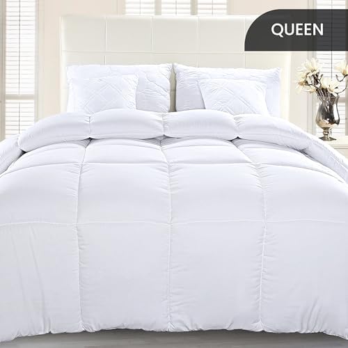 Utopia Bedding Quilted Comforter Duvet Insert White Queen Size