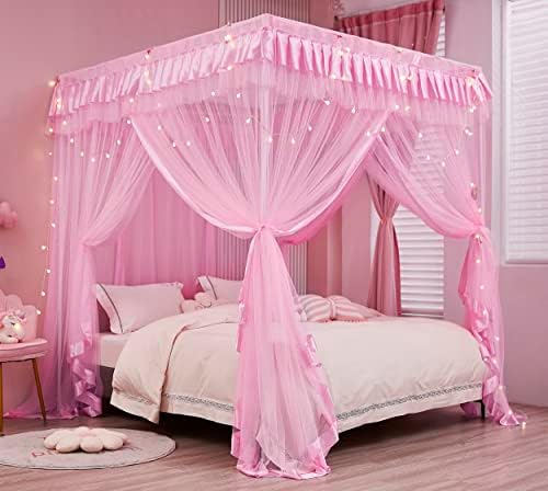 Mengersi Bed Canopy for Girls Soft protective and stylish for twins