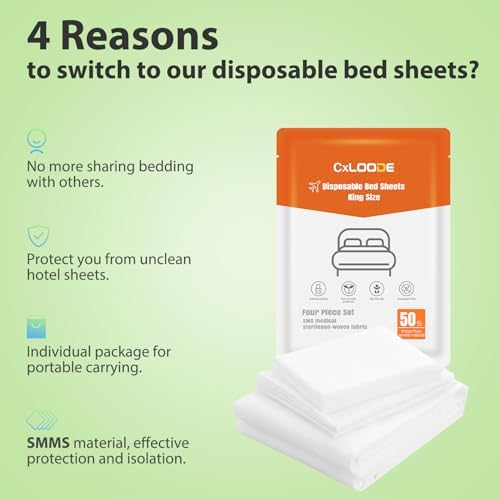 2-Pack Disposable Bed Sheet Set Fits King Size Beds