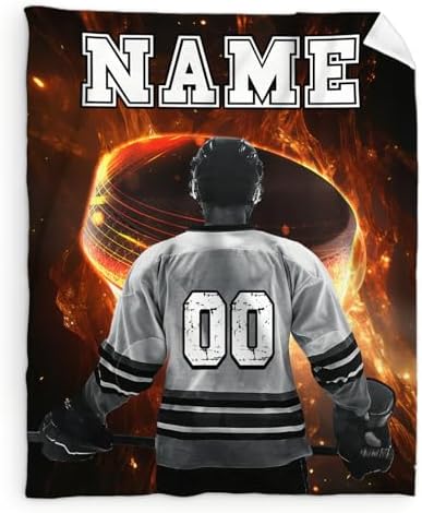 Personalized Hockey Blanket for Boys and Men