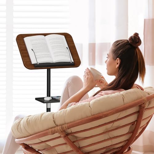 Snughome Adjustable Floor Book Stand with Removable Tray