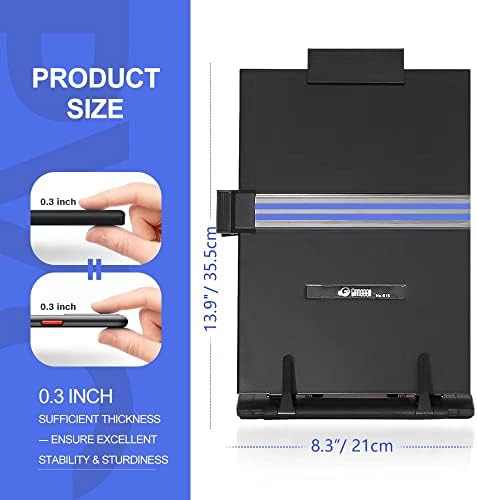 Adjustable Document Holder Stand for Desktop Black Metal Organizer