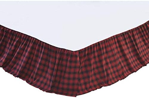 VHC Rustic Country Bed Skirt Red