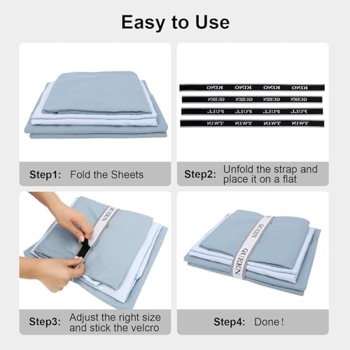 Adjustable Bed Sheet Organizer Bands - Perfect for Your Linen Closet