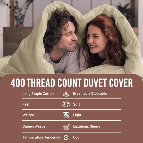Luxury 400-Thread Queen Duvet Cover Set by Pizuna