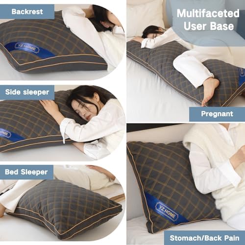 YZ HOME Long Body Pillow - Firm Memory Foam Adjustable Height Grey