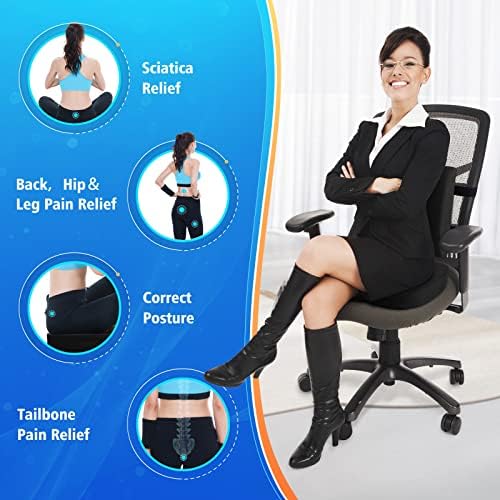 Adjustable Lumbar Pillow for Sciatica Relief - Car Travel wheelchair Use