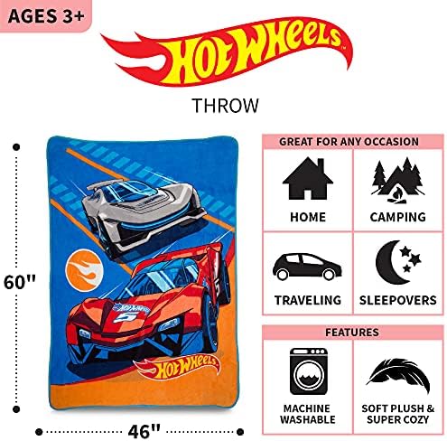 Childrens Cozy Hot Wheels Blanket