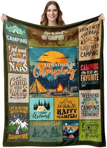 Premium Camping Blanket for Men Hilarious Functional Gift for Dads Day