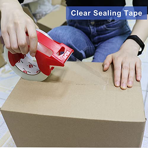 BOMEI PACK 3 Roll Clear Tape with Dispenser Heavy Duty Packaging Shipping Solution
