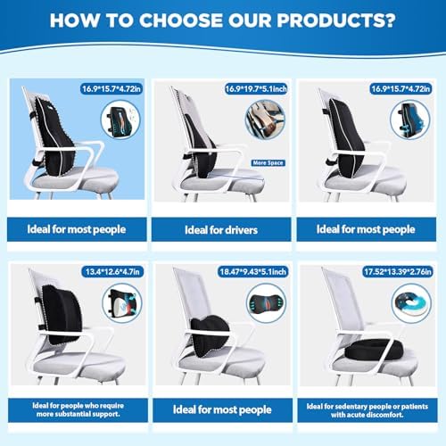 Adjustable Lumbar Pillow for Office Chairs and Cars