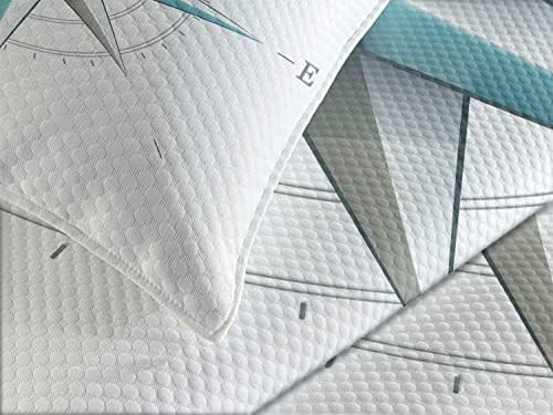 Ambesonne Compass Bedspread SetQueen Measures 88x88