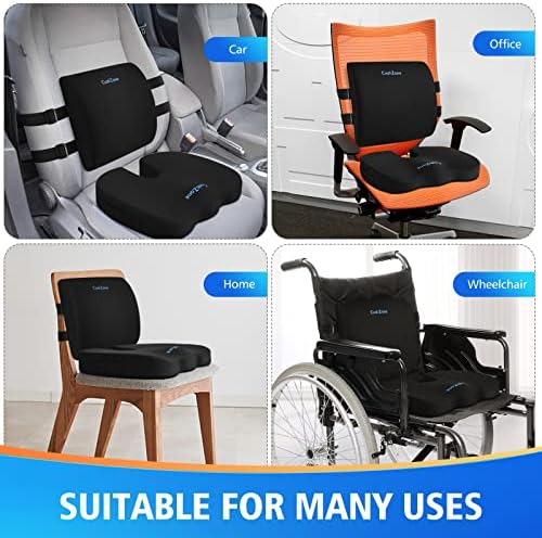 Adjustable Lumbar Pillow for Sciatica Relief - Car Travel wheelchair Use