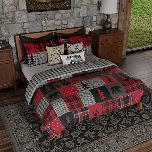 Donna Sharp FullQueen Quilt Set - Trendy Gingham Design Machine Washable