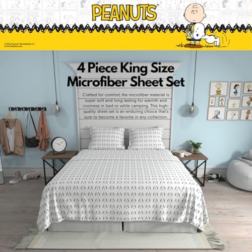 Franco Collectibles Peanuts Snoopy King Sheet Set