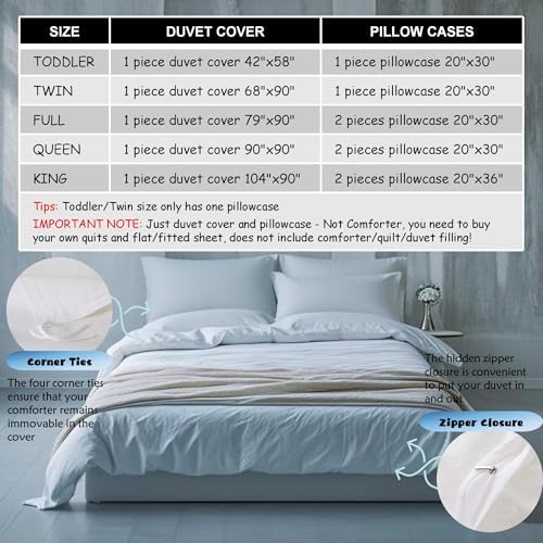 Giraffe Bedding Set Full Size Duvet Cover Pillowcases Eco-Friendly Durable