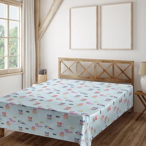 Ambesonne Summer Flat Sheet for Kids