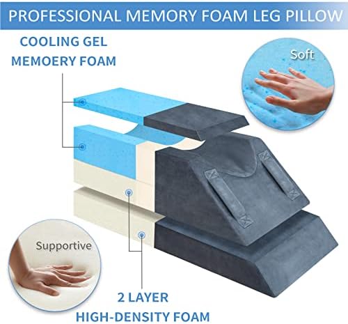 KingPavonini Adjustable Leg Elevation Pillows - Memory Foam for Recovery Pain Relief