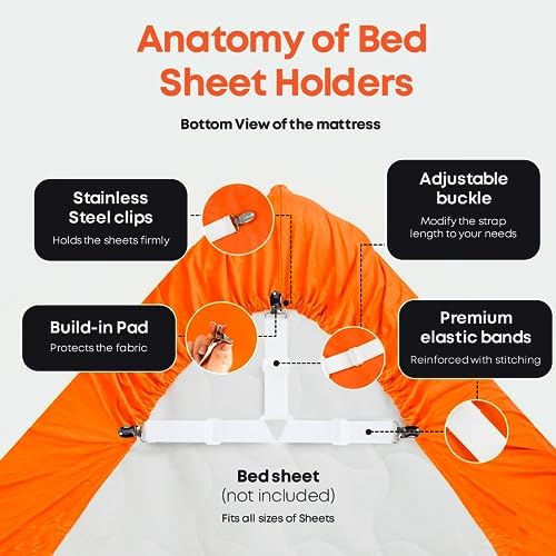 5 Stars United Bed Sheet Straps Set