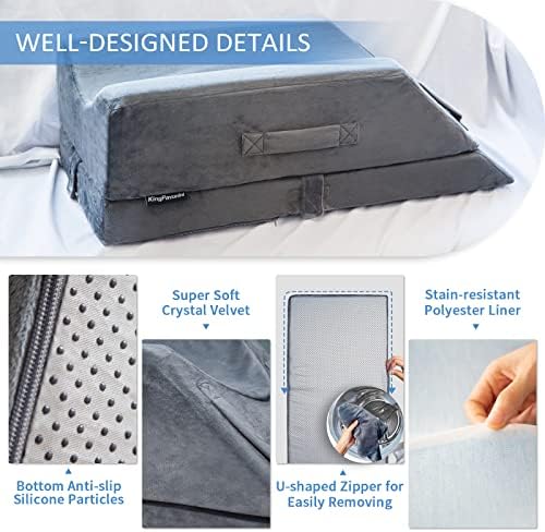 KingPavonini Adjustable Leg Elevation Pillows - Memory Foam for Recovery Pain Relief