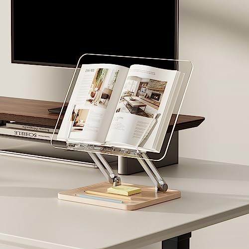 UPERGO Adjustable Acrylic Book Stand for Reading