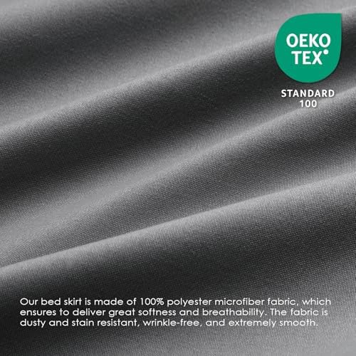 FreshCulture Queen Bed Skirt Elastic Wrap Around Bed Skirt Queen Size