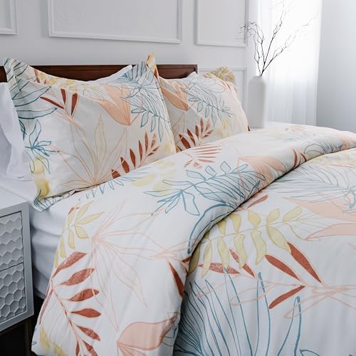 Southshore Fine Living Tropic Leaf Premium Duvet Cover Set KingCalif King