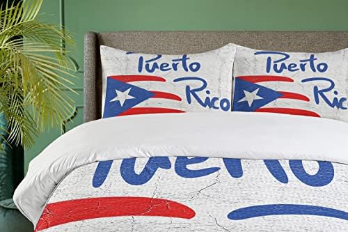 Luxury Weathered Duvet Cover Set - Hand-Drawn Flag Design with Soft Microfiber fabric