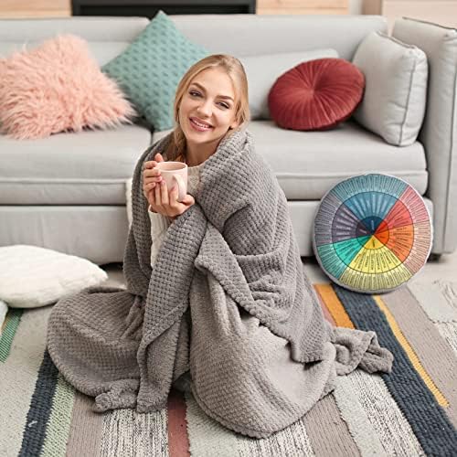 Maitys Wheel of Emotions Round Throw Pillow 28x28 Inch