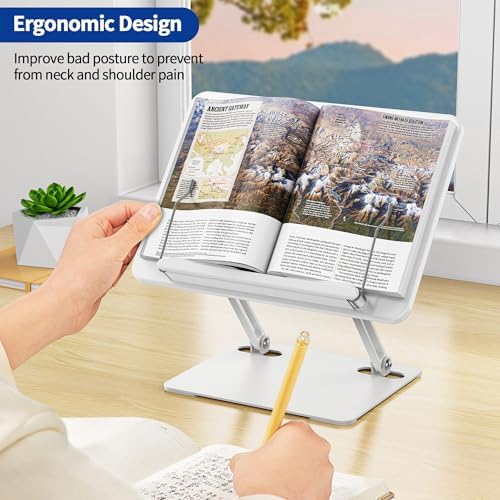 Adjustable Book Holder for Tablets Laptops Ergonomic Design