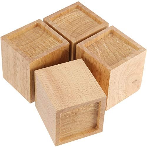 4-Pack 3-Inch Natural Wood Bed Risers