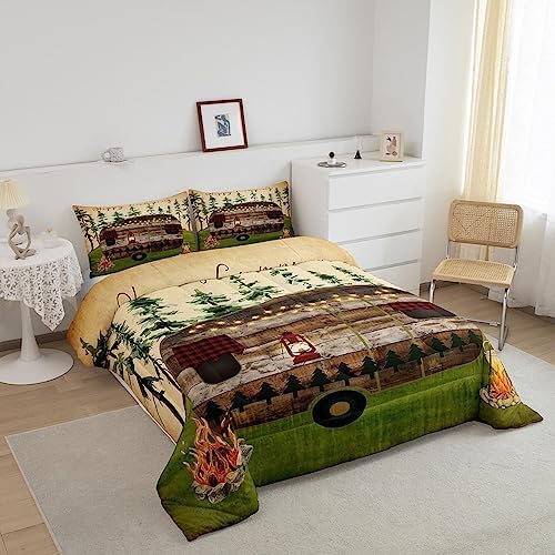 Erosebird Camping Comforter Set for Boys Girls Camper Bedding