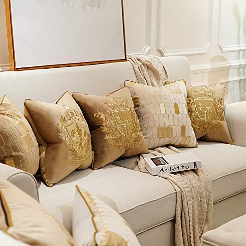 Avigers 18x18 Inch Velvet Cushion Cover Luxury European Pillowcase Brown