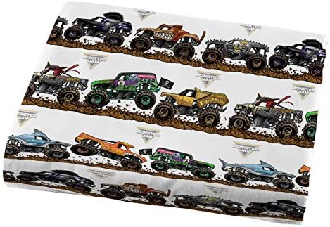Jay Franco Monster Jam Tracks - Cozy Twin Sheet Set for Kids
