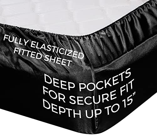 Pure Bedding Luxury Satin Sheets Queen