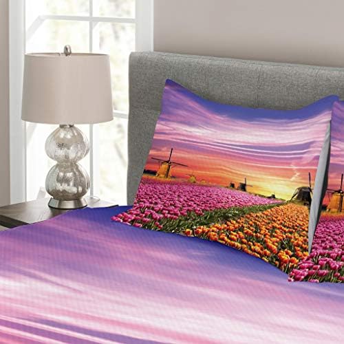 Natures Touch Ambesonne Bedspread Set Queen Size Sunset Sky View