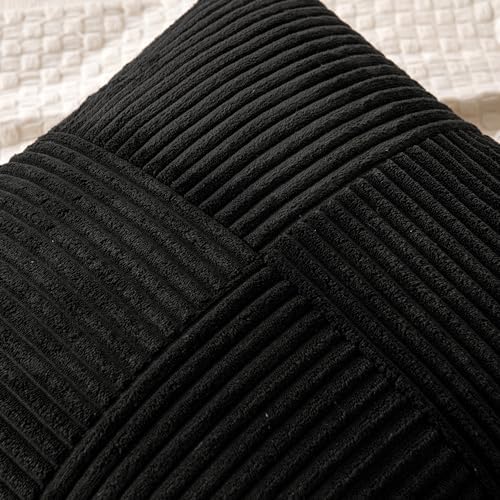 Stylish Black Pillow Covers for Living Room or Bed