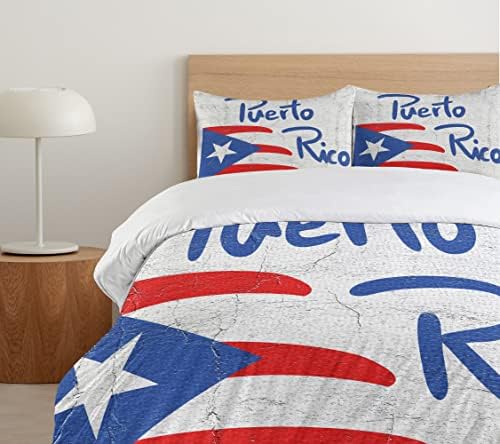 Luxury Weathered Duvet Cover Set - Hand-Drawn Flag Design with Soft Microfiber fabric