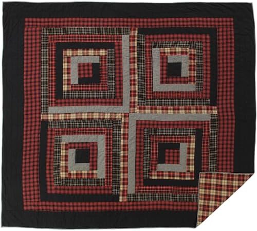 Stylish Rustic Canvas Quilt Set King Bedding with Rustic Pillow Shams Machine Washable