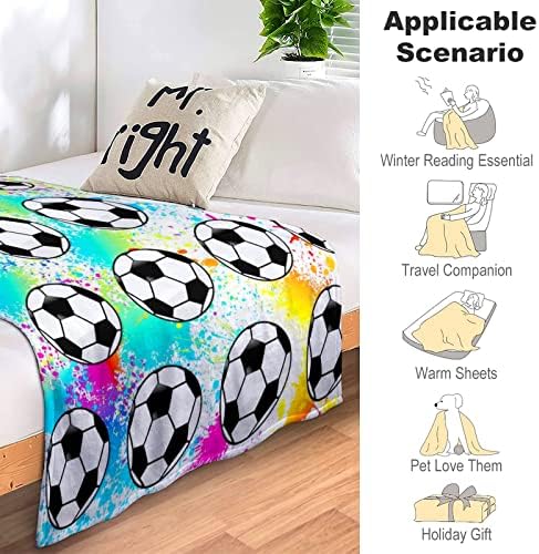 Perfect for Soccer More Lightweight and Cozy 50x40 Flannel Throw Blanket
