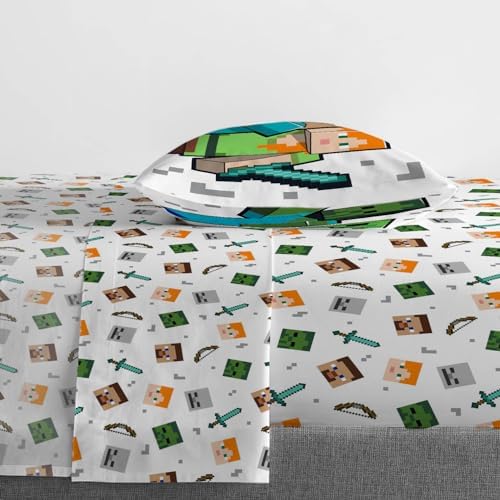 Jay Franco Minecraft Twin Comforter Set Kids Bedding creeper zombie theme