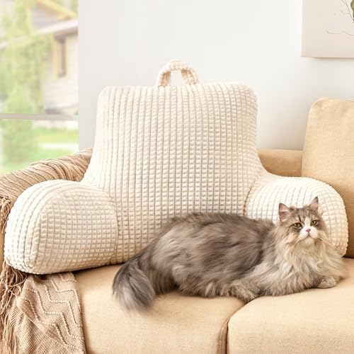 Loves Cabin Ergonomic Bed Reading Pillow with Pockets
