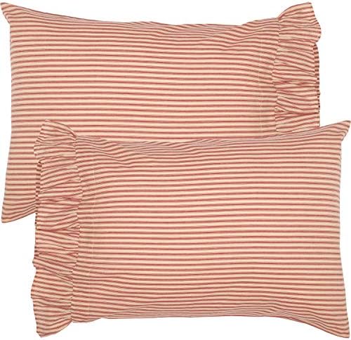 Lush Red Country Stripes 21x30 Pillowcase